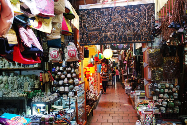 A souvenir shop in Russian market, Phnom Penh Tour Package