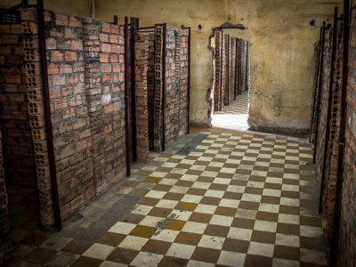 Brick Prision cells in Genocide Museum, Cambodia trips