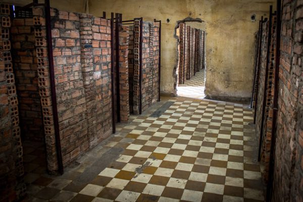 Brick Prision cells in Genocide Museum, Cambodia trips