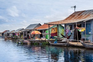 Floating houses in Tonle Sap Lake