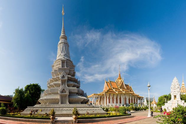 silver pagoda in royal palace in phnom penh