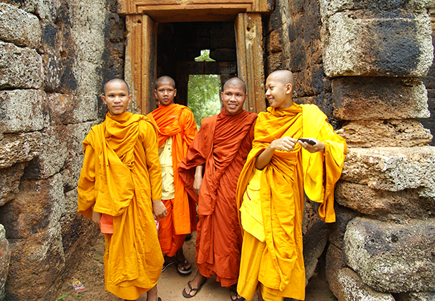 The monks in Cambodia