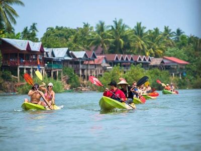 Kayaking in Vang Vieng, Cambodia Laos Itinerary