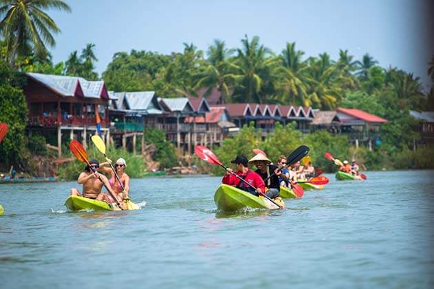 Kayaking in Vang Vieng, Cambodia Laos Itinerary