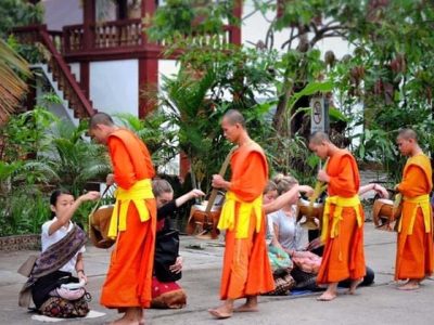 the Almsgiving in Laos, Cambodia Laos Trips