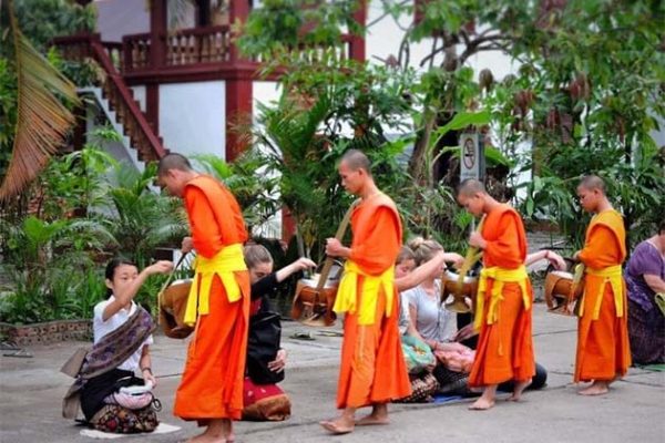 the Almsgiving in Laos, Cambodia Laos Trips