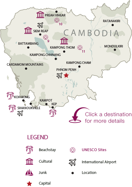 Cambodia Map, Cambodia Tours