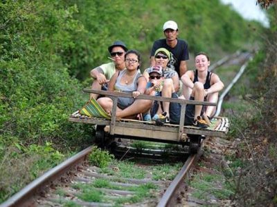 Bamboo train in Battambang, Family tour in Cambodia