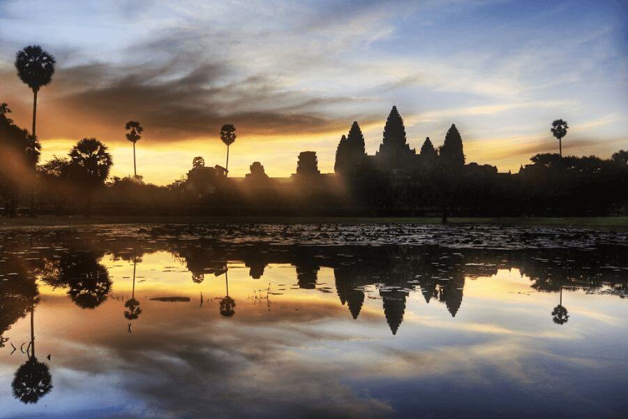 Watching sunset at Angkor Wat - Cambodia tour packages